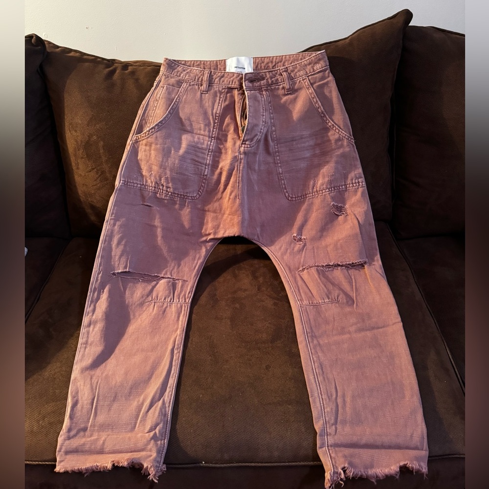 One Teaspoon Distressed Mauve Utility Jeans